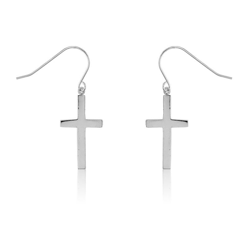 Sterling Silver Cross Earrings