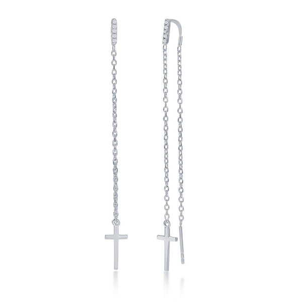 Sterling Silver Cross Earrings