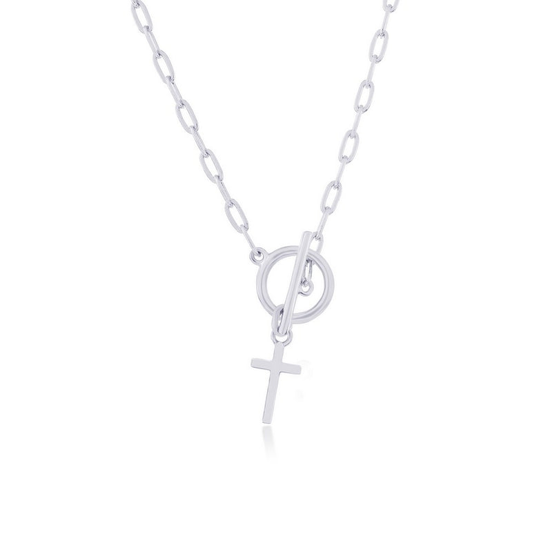 Paperclip Cross Necklace