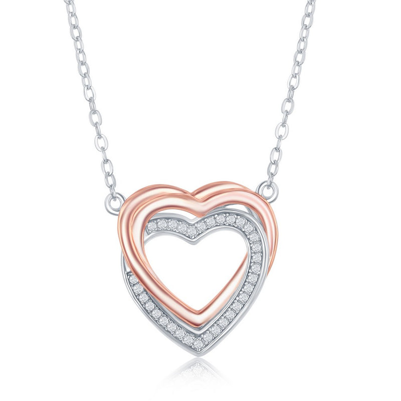 Sterling Silver Double Heart Necklace