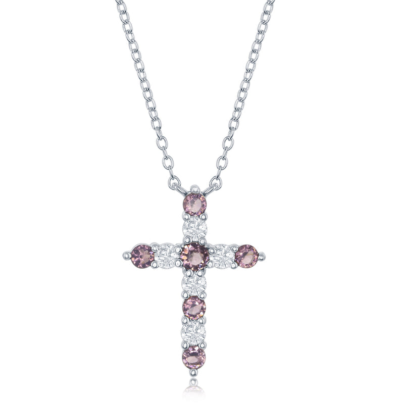 Sterling Silver Amethyst Cross