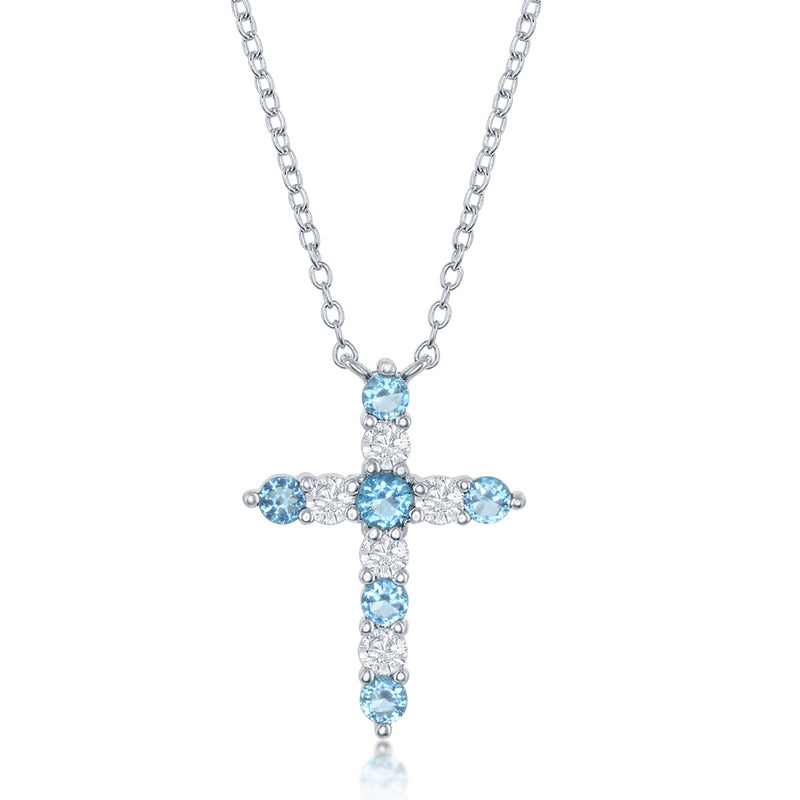 Sterling Silver Blue Topaz Necklace