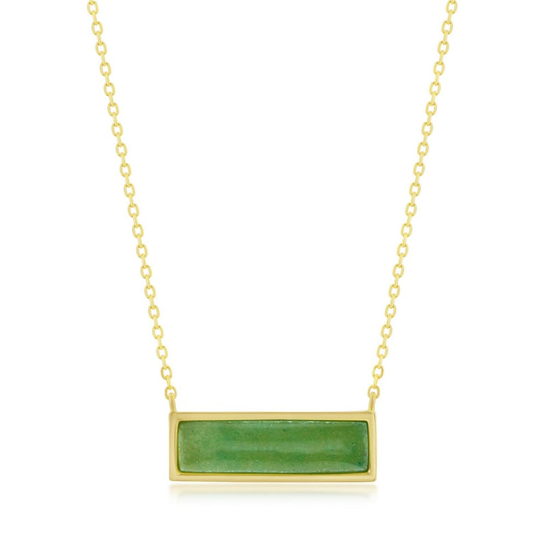 Gold Plated Jade Necklace