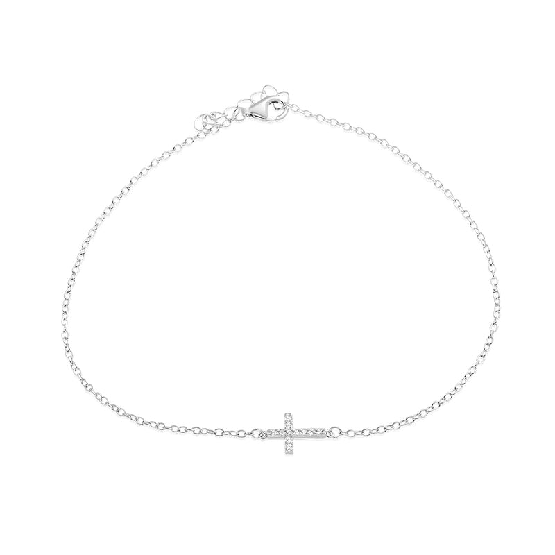 Sterling Silver Cross Bracelet