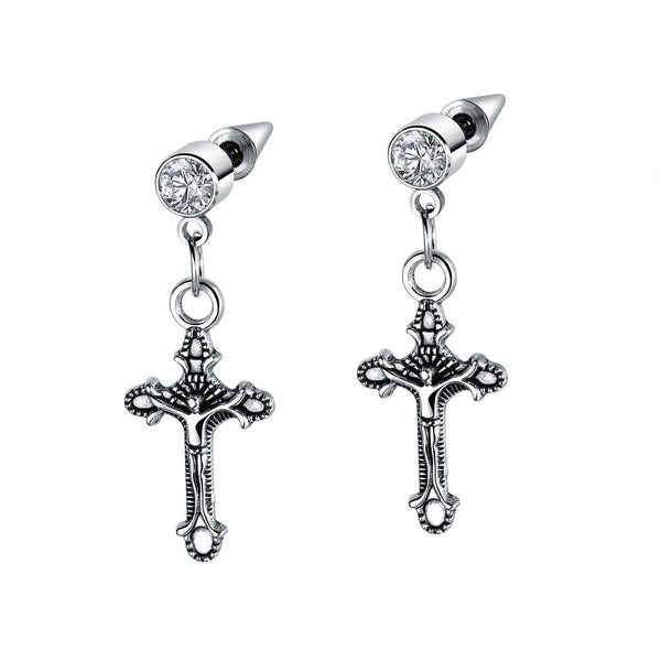 Stainless Steel Cross Earrings