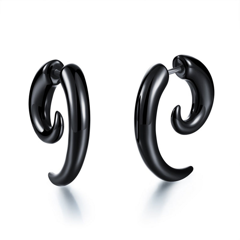 Black Horn Stainless Steel Earrings