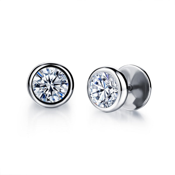 Men's Bezel Cut Earrings