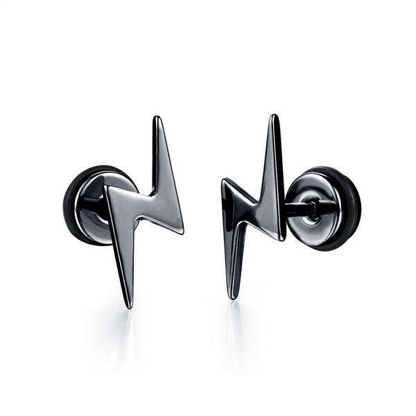 Men's Lightning Bolt Studded Earrings