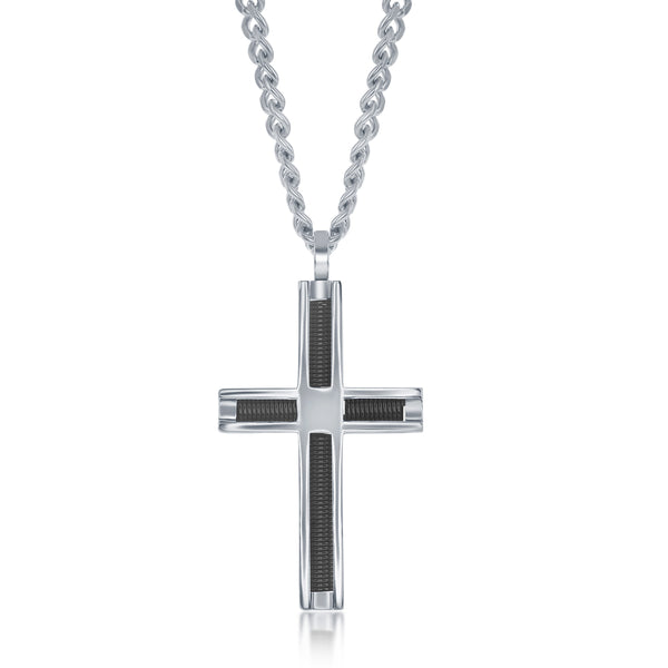 Black Wire Cross Necklace