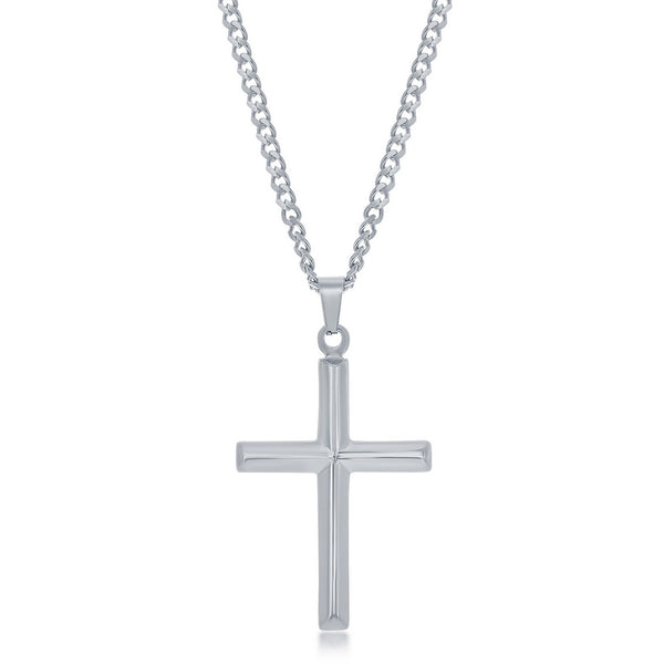 3D Polished Cross Necklace