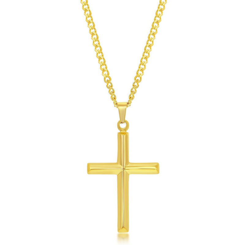 3D Gold Plated Cross Necklace