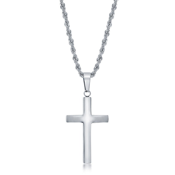 Stainless Steel Polished Cross Necklace