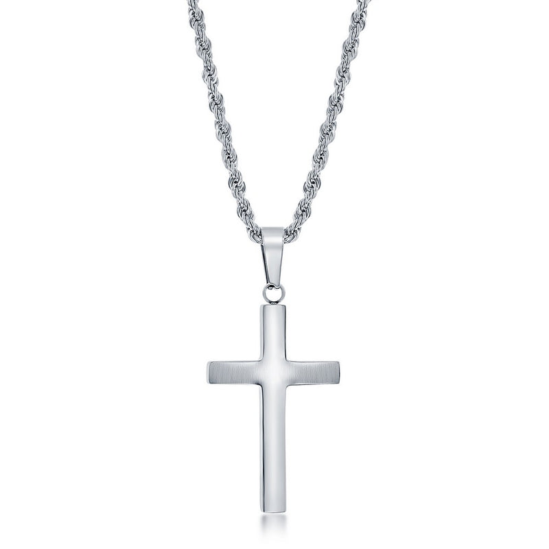 Stainless Steel Polished Cross Necklace