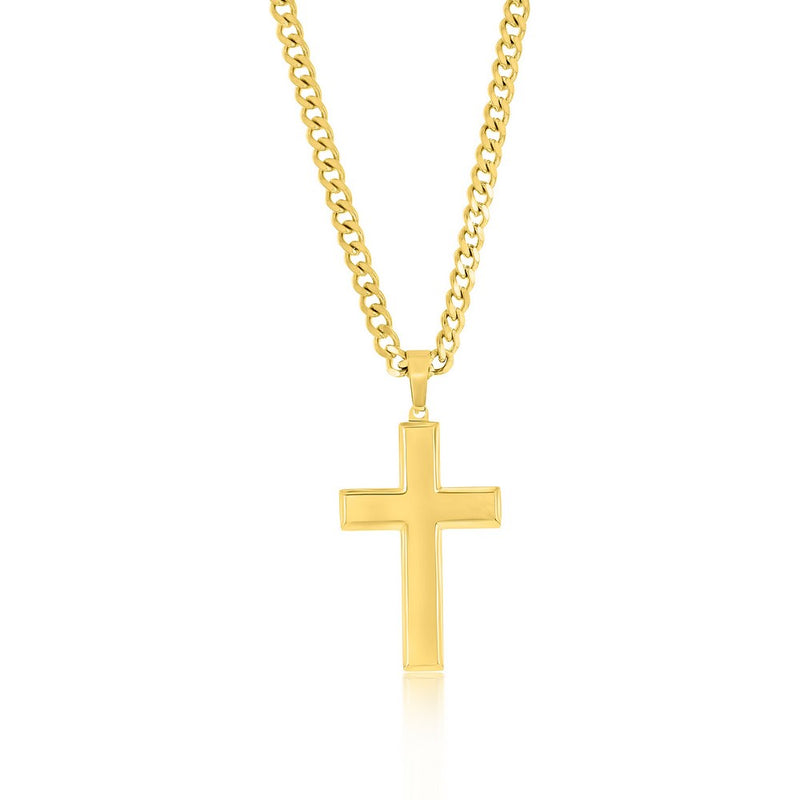 Stainless Steel Gold Plated Cross