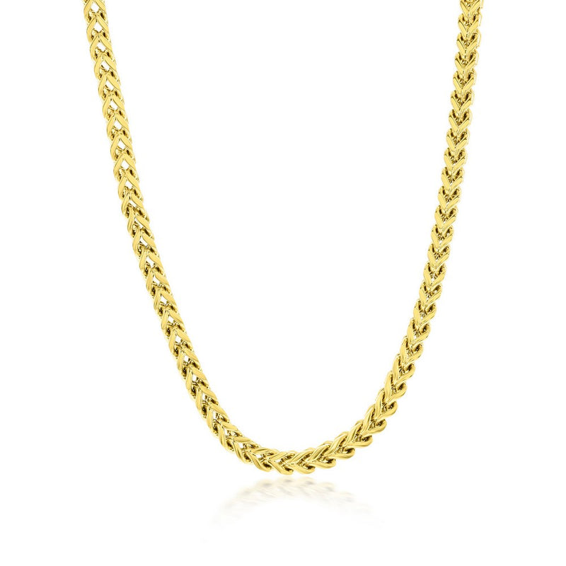 Stainless Steel 4mm Franco Chain - Gold Plated