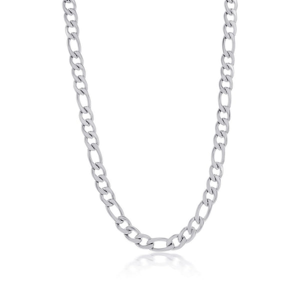 Stainless Steel 7mm Figaro Chain Necklace