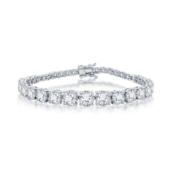 Sterling Silver Graduating Round CZ Tennis Bracelet