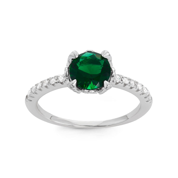 Sterling Silver Emerald Green Ring