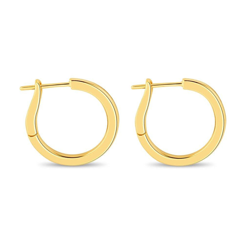 Sterling Silver 20mm Spring Back Hoop Earrings Gold Plated