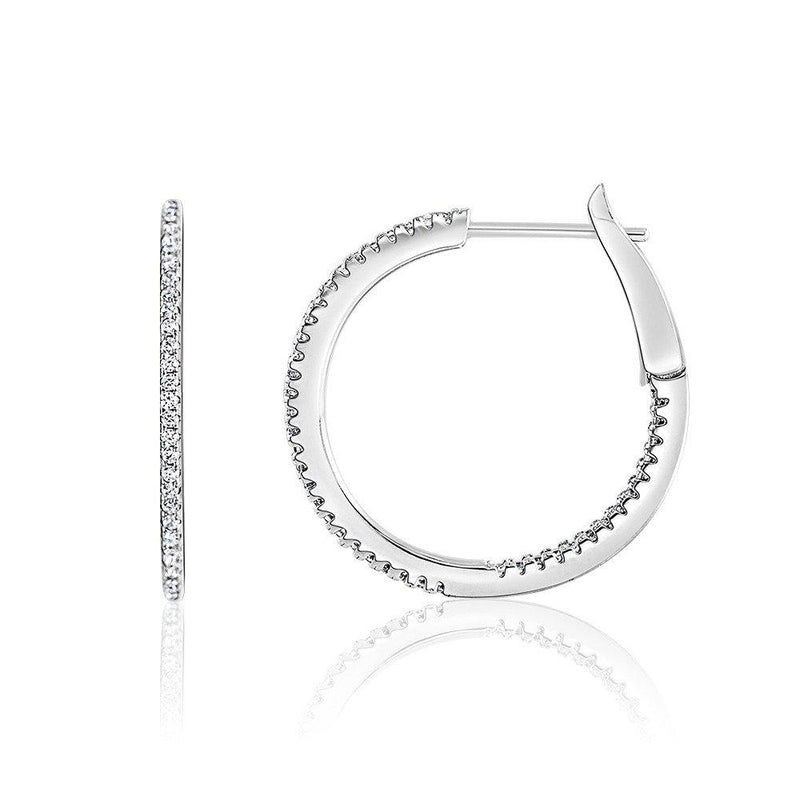 20mm Micro Pave CZ Round Hoop Earrings