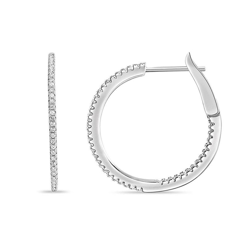 25mm Micro Pave CZ Round Hoop Earrings