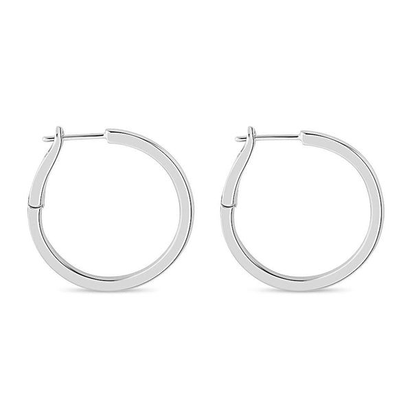 Sterling Silver 30mm Spring Back Hoop Earrings