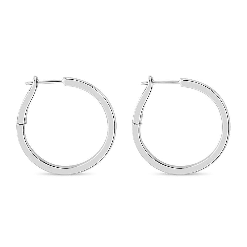 Sterling Silver 30mm Spring Back Hoop Earrings