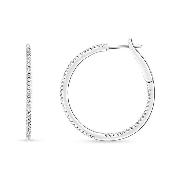 30mm Micro Pave CZ Round Hoop Earrings