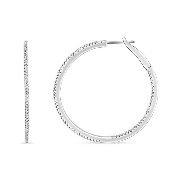 40mm Micro Pave CZ Round Hoop Earrings