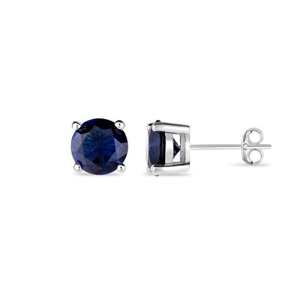 Blue Sapphire Round Studs