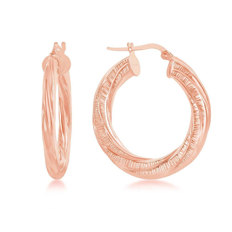 Rose Gold Twisted Designed Earrings