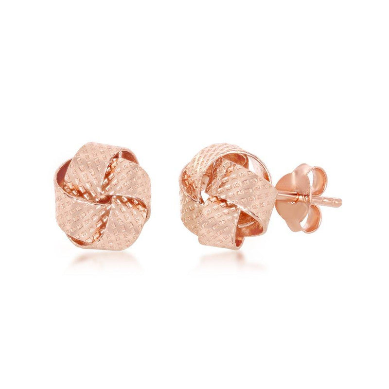 Rose Gold Textured Love Knots