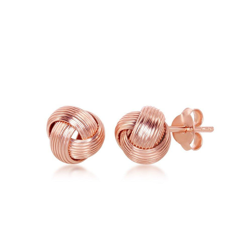 Rose Gold Love Knot Wired Earrings