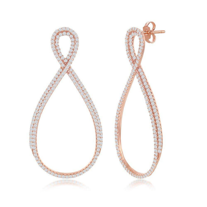 Rose Gold Infinity Statement Earrings