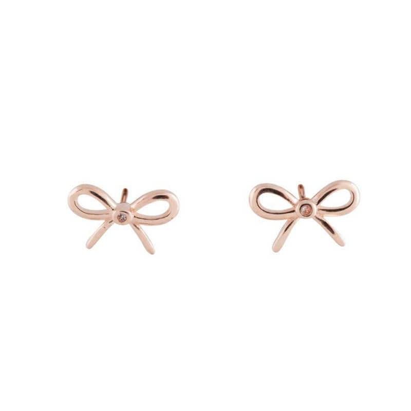 Rose Gold White Topaz Bows