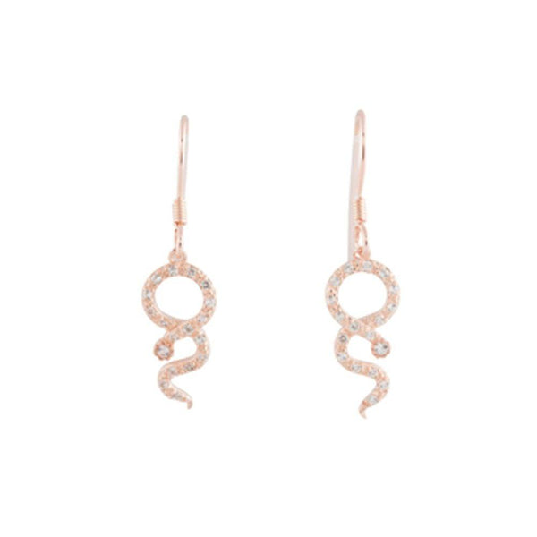 Rose Gold Snake Swirl Earrings