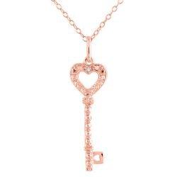 Rose Gold Heart Key Pendant