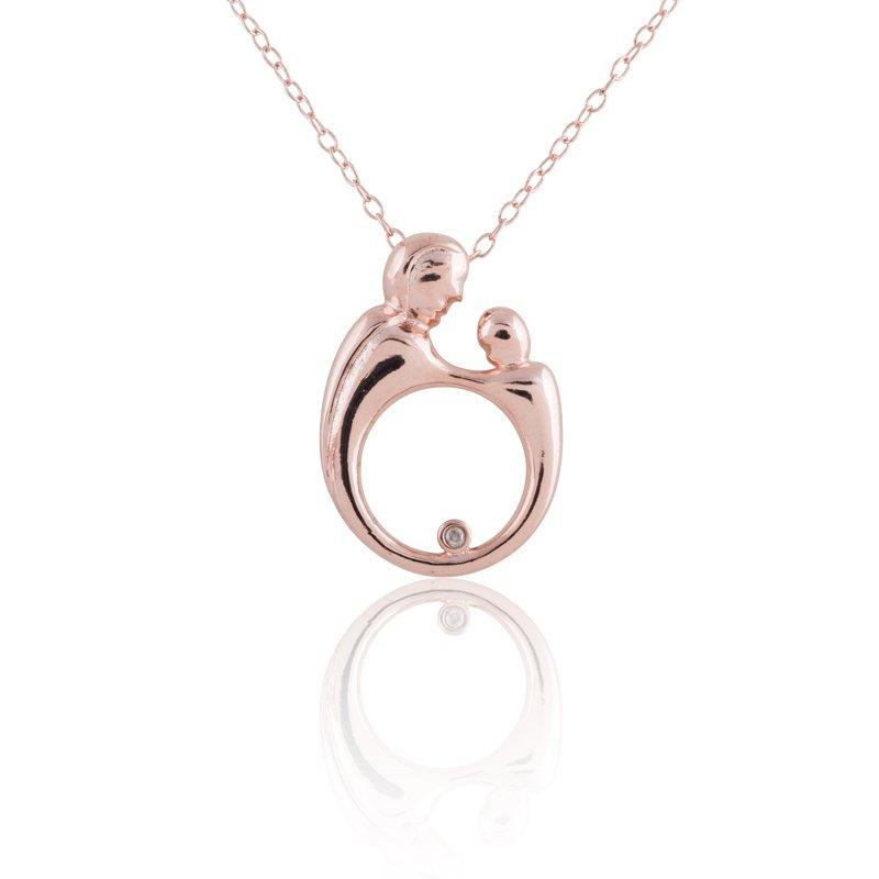 Rose Gold Mother and Daughter Pendant