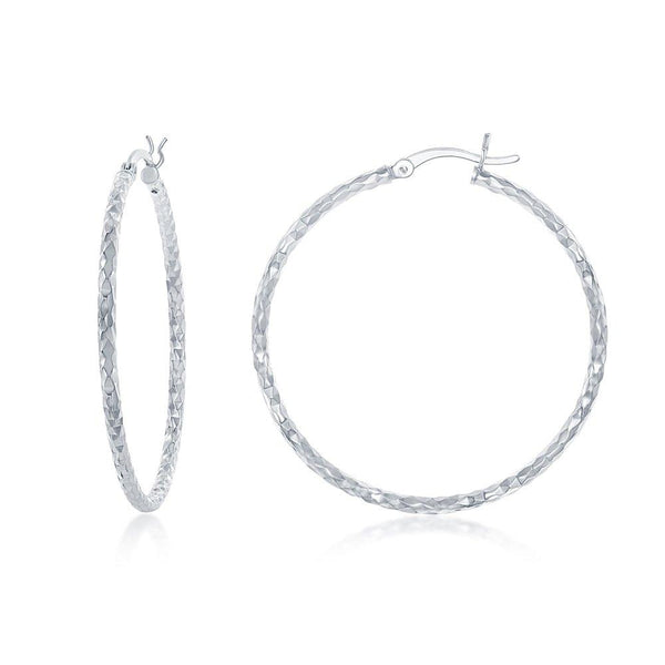 Diamond Cut Hoop Earring