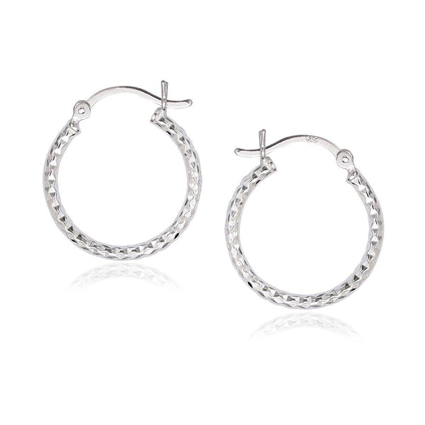 Diamond Cut Hoop Earrings 20mm