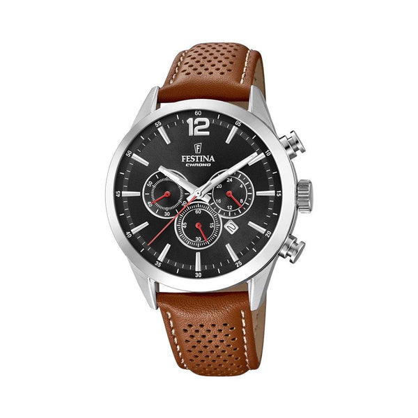 Men's Festina Chronograph Leather Watch