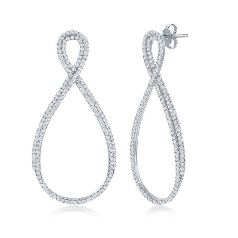 Pearshaped Infinity Design Micro Pave Earrings