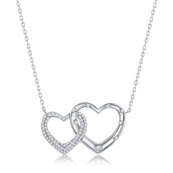 Interlocking Hearts w'Micro Pave CZ