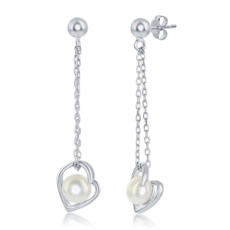 Fresh Water Pearl Heart Earrings