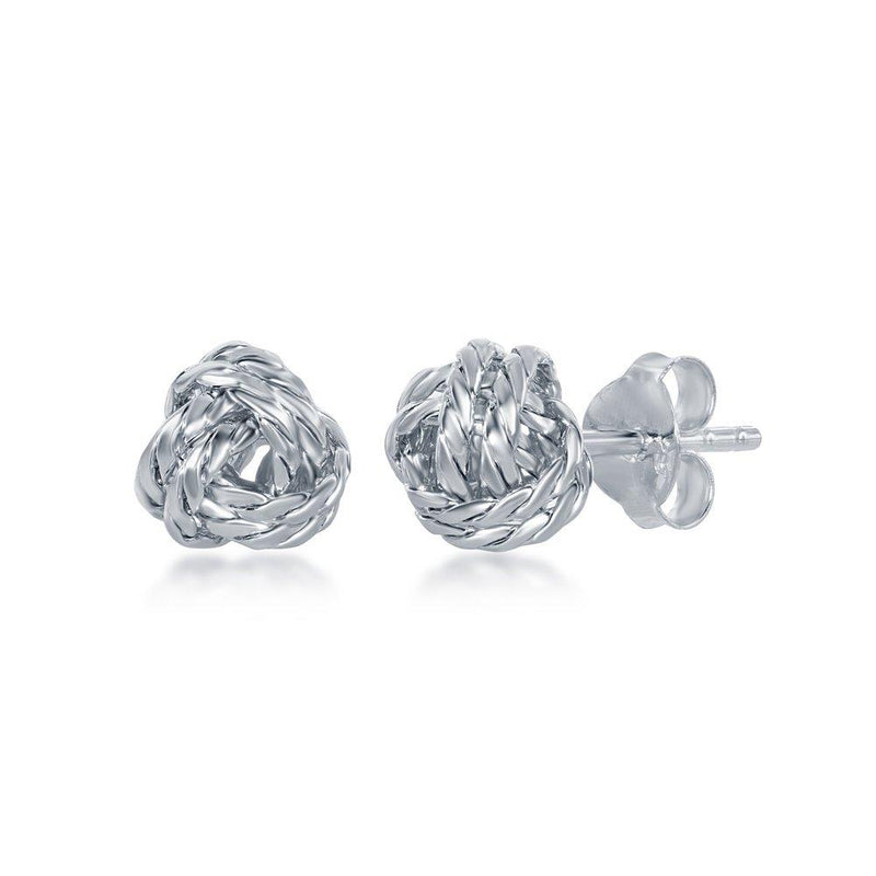 Diamond Cut Love Knot Earrings