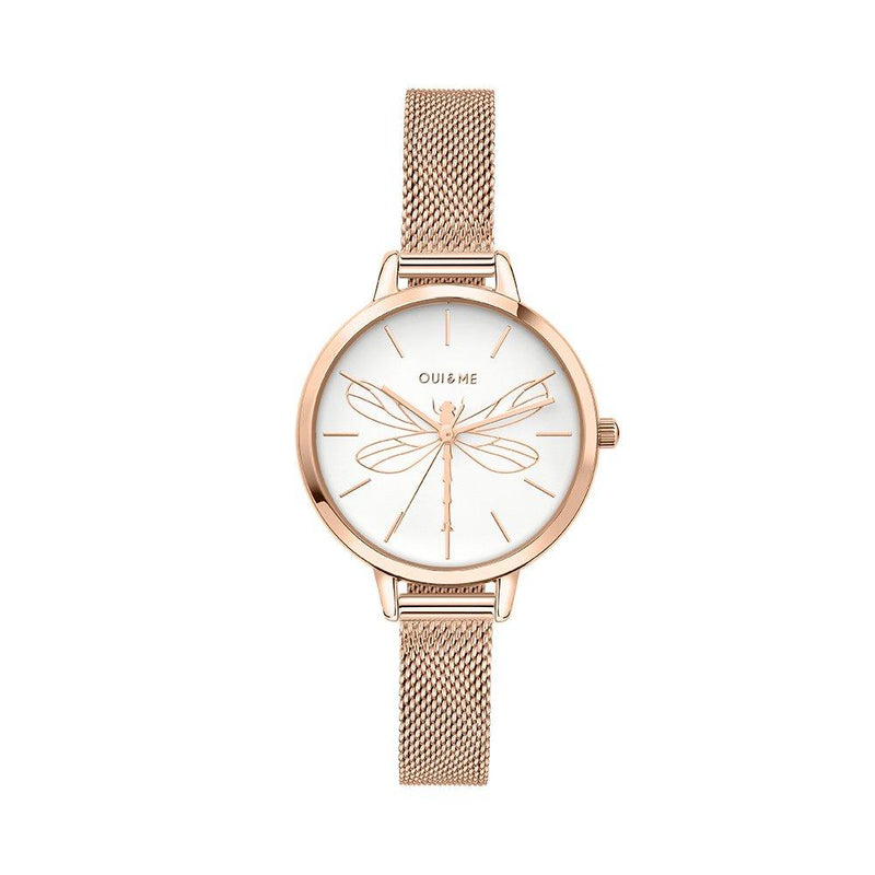 Oui & Me Ladies Rose Gold Watch with Dragon Fly