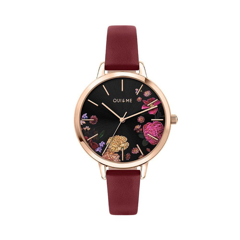 Oui &  Me Ladies wine colour leather strap