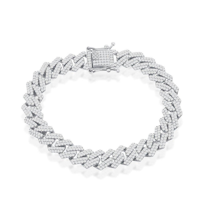 Men's Bracelets Sterling Silver Micro Pave Monaco Bracelet