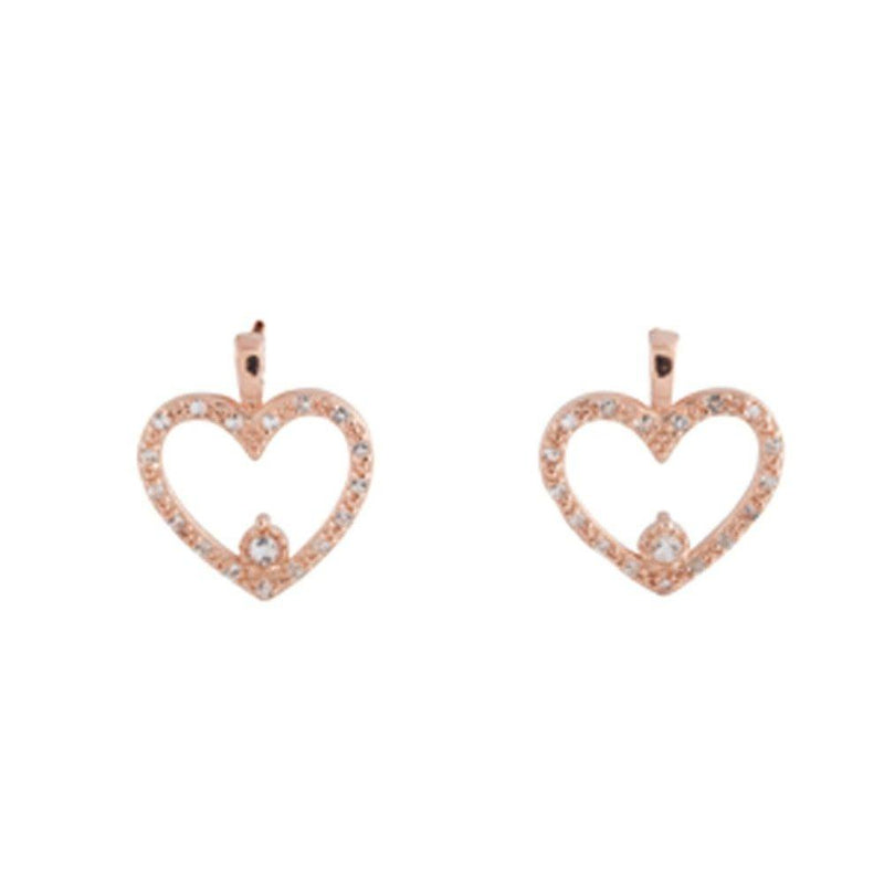 Rose Gold Open Heart Stud Earrings