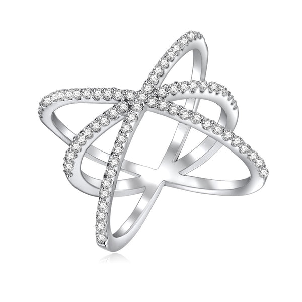 Sterling Silver CZ X and O Ring